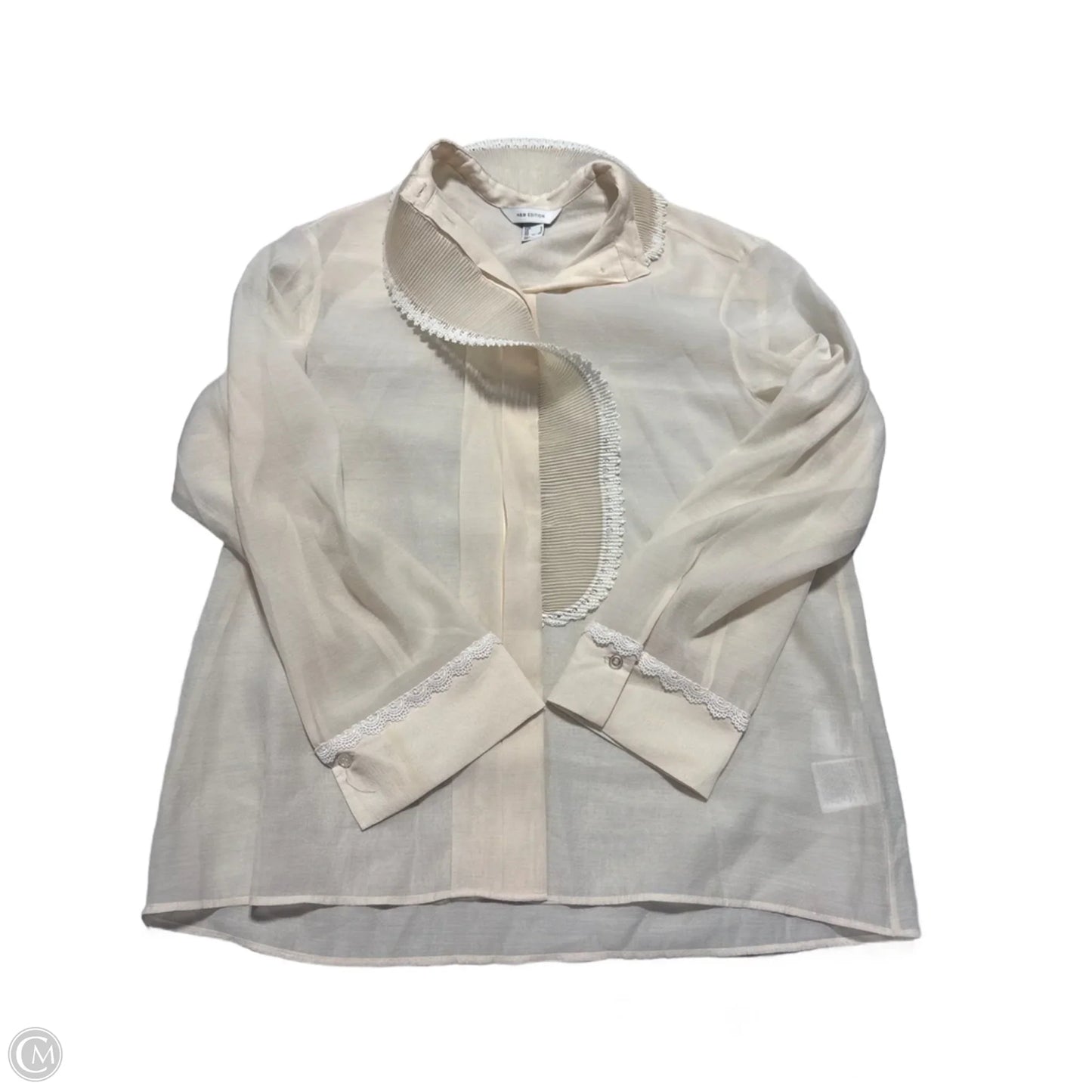 Top Long Sleeve By H&m In Cream, Size: S