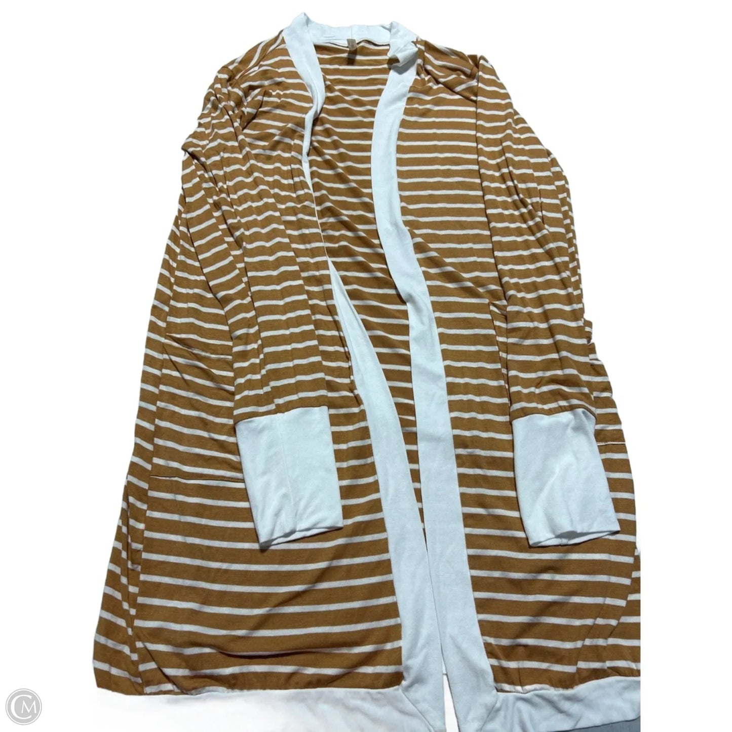 Cardigan By Cme In White & Yellow, Size: L
