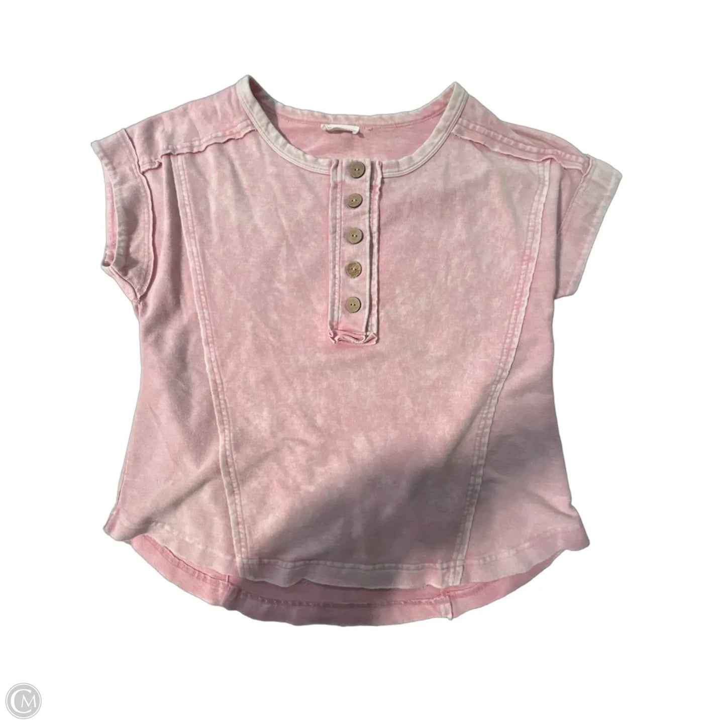Top Short Sleeve By Blu Pepper In Pink, Size: M