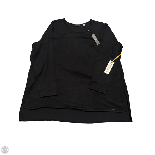 Top Long Sleeve By Tahari In Black, Size: 2x