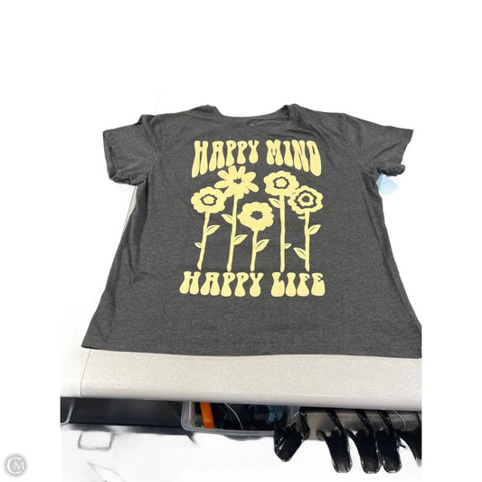 Top Short Sleeve Basic By Modern Lux In Grey, Size: L