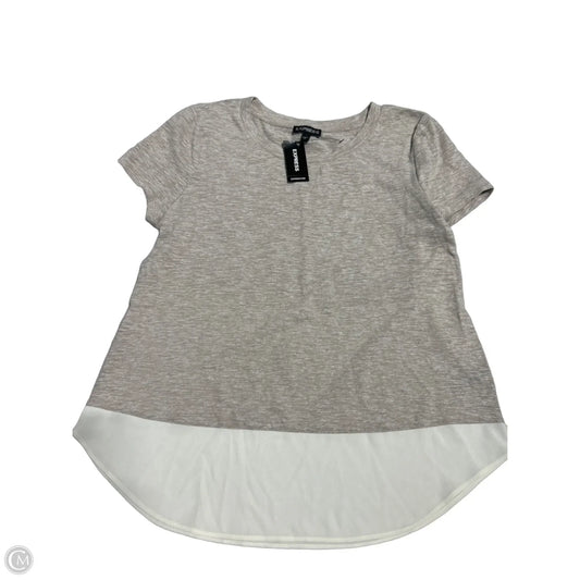 Top Short Sleeve By Express In Beige, Size: Xs