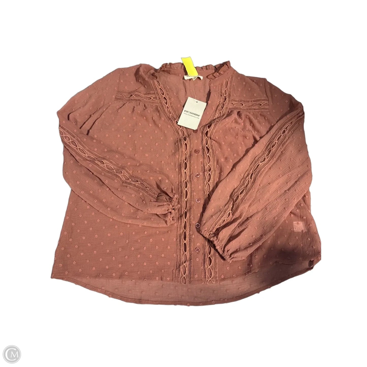 Top Long Sleeve By Ee Some In Bronze, Size: S