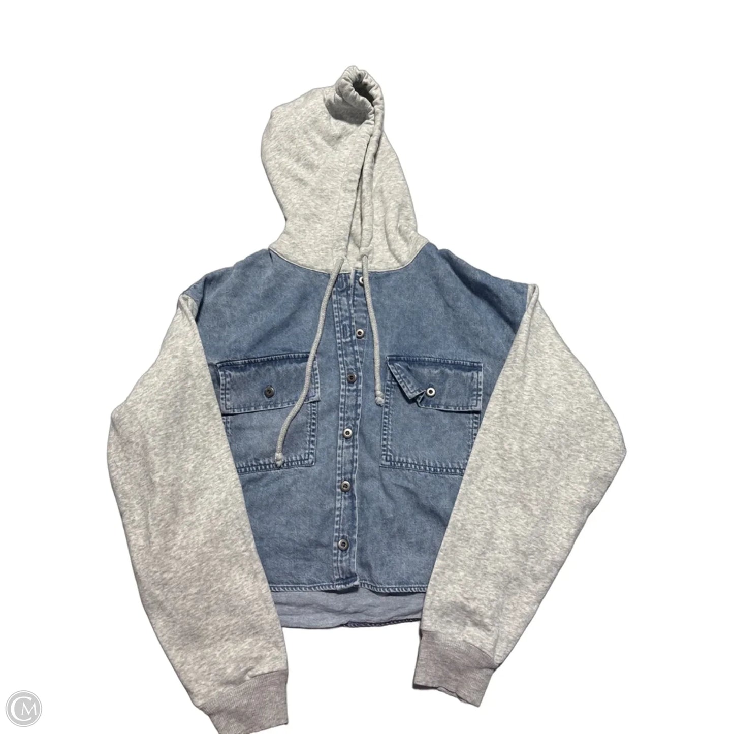 Jacket Denim By American Eagle In Silver, Size: 0