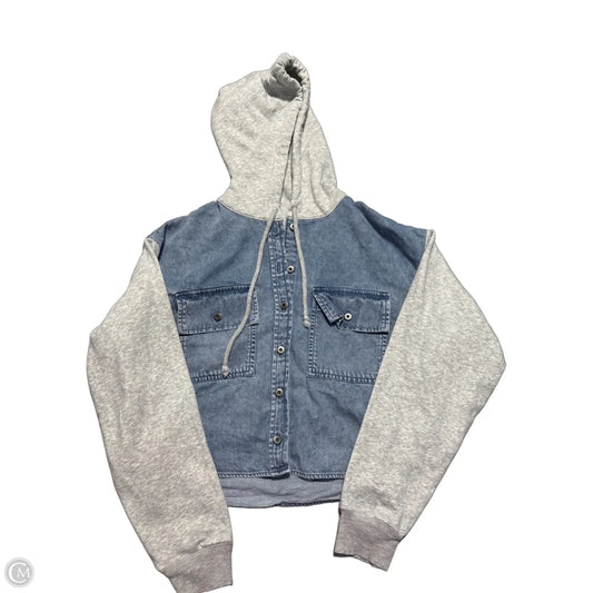 Jacket Denim By American Eagle In Silver, Size: 0