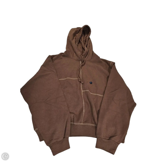 Athletic Top Long Sleeve Hoodie By Hollister In Brown, Size: S
