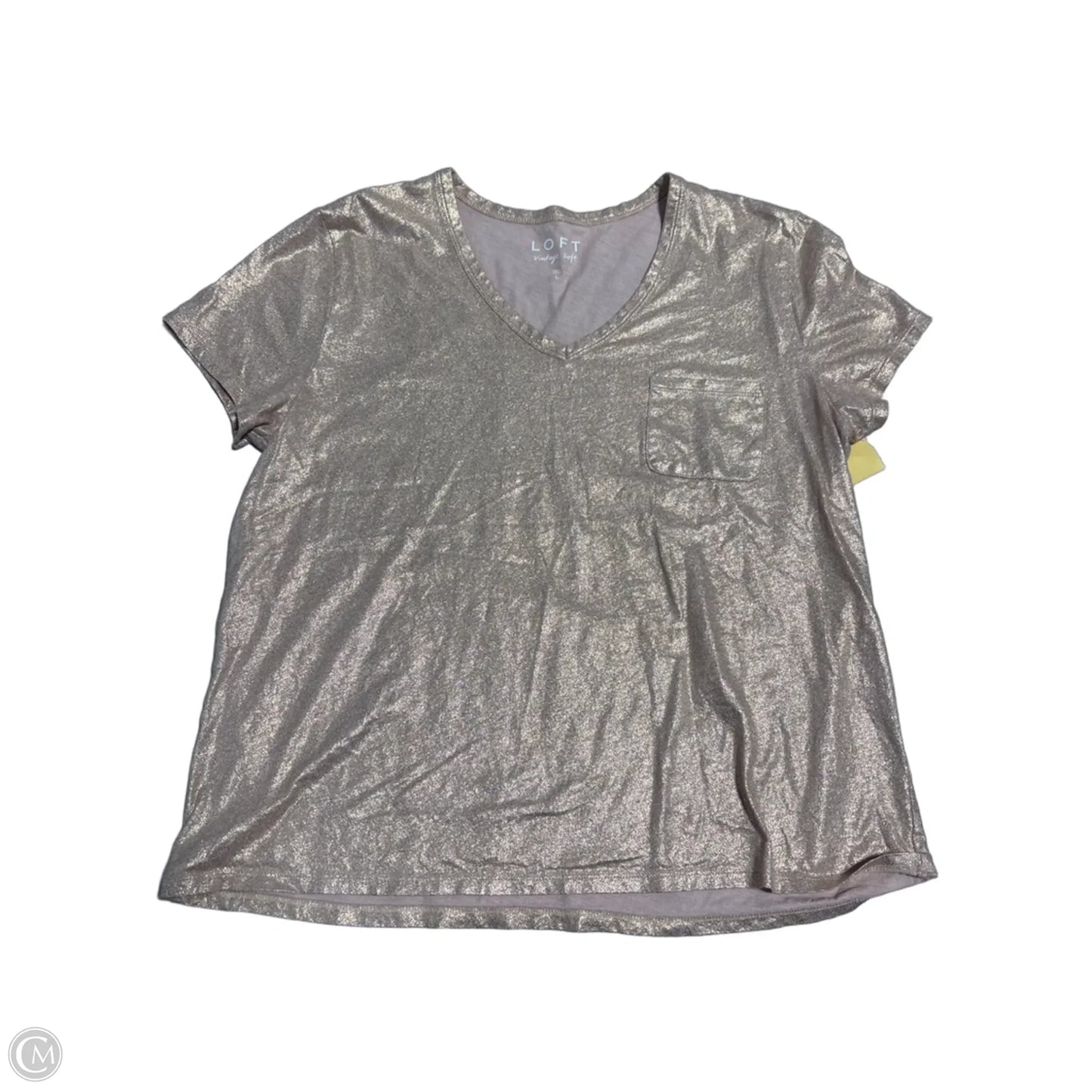 Top Short Sleeve By Loft In Bronze, Size: L