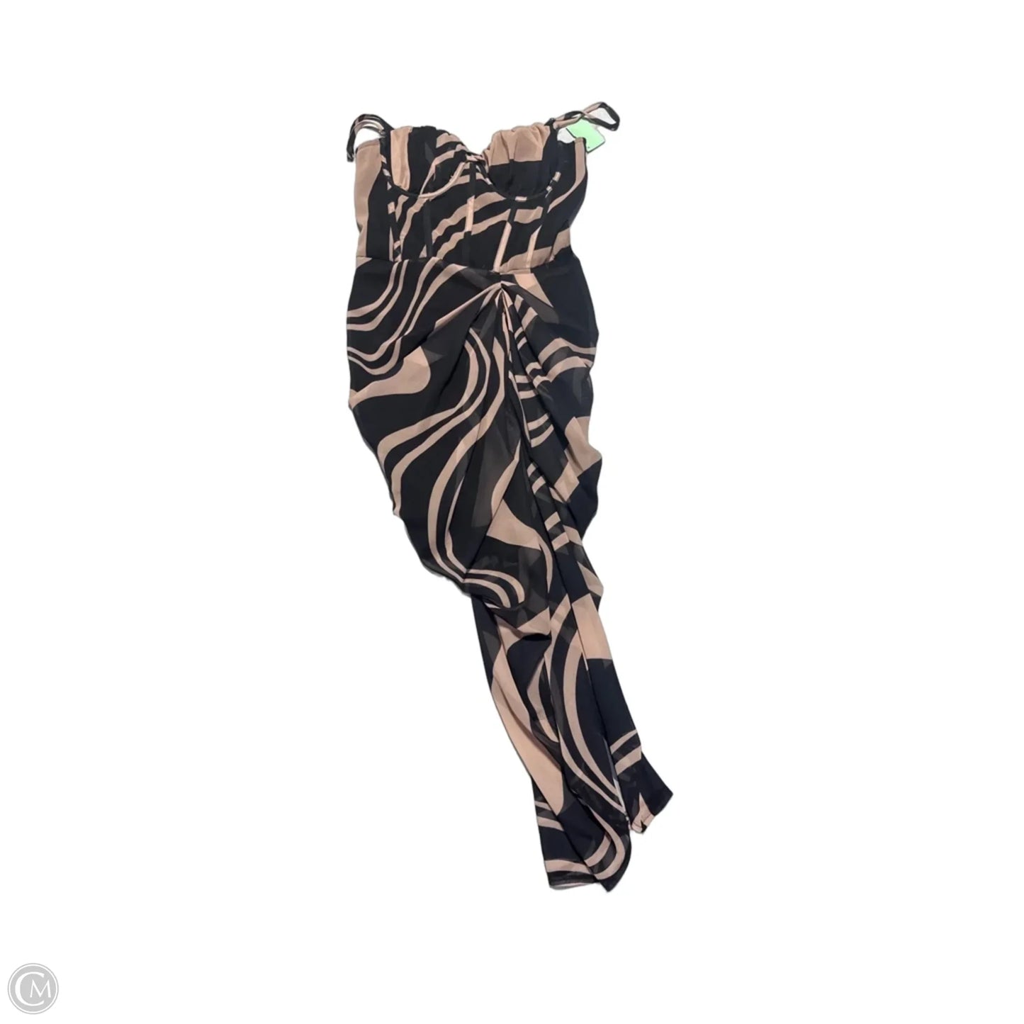 Dress Casual Midi By Pretty Little Thing In Black & Brown, Size: 4