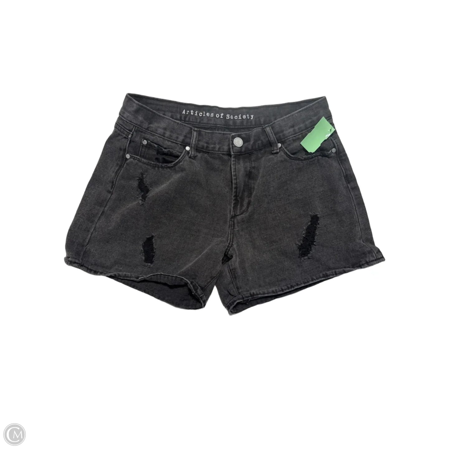 Shorts By Articles Of Society In Black Denim, Size: 4
