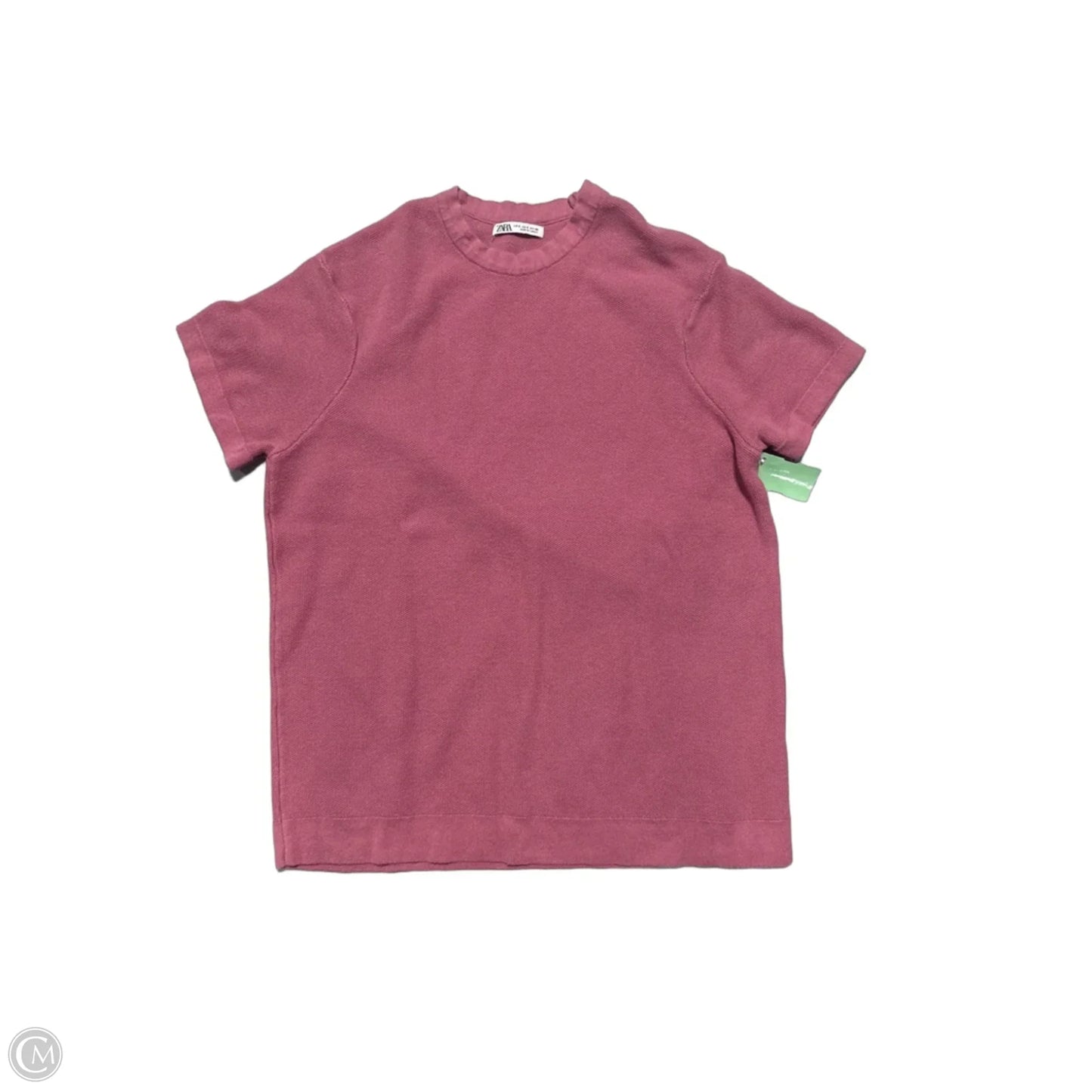 Top Short Sleeve By Zara In Pink, Size: S