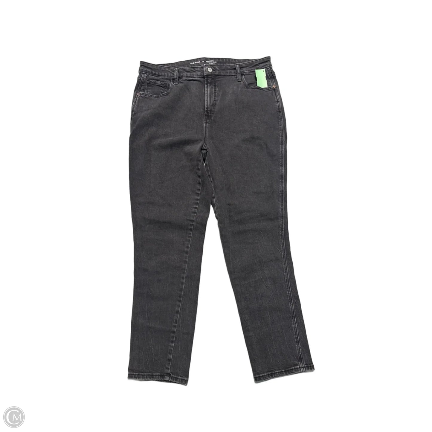 Jeans Straight By Old Navy In Black Denim, Size: 14