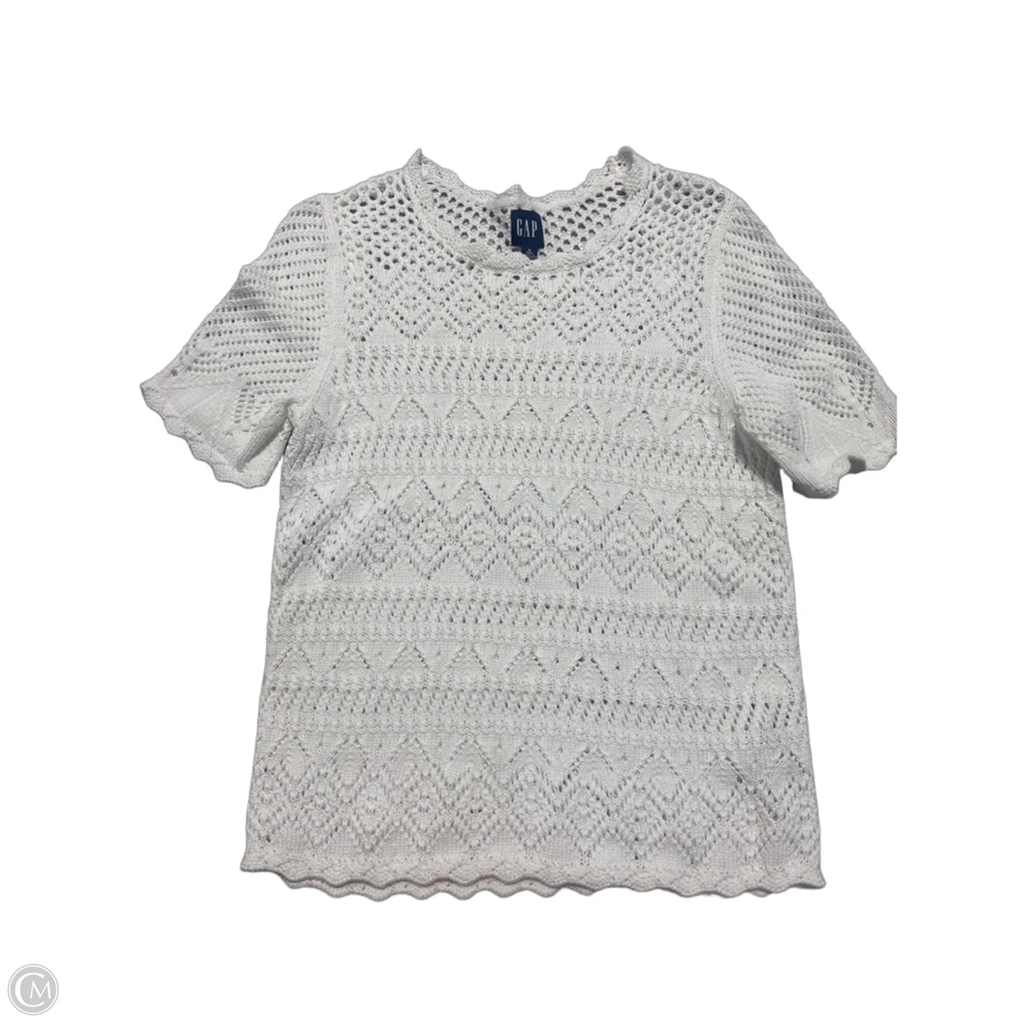Top Short Sleeve By Gap In White, Size: M
