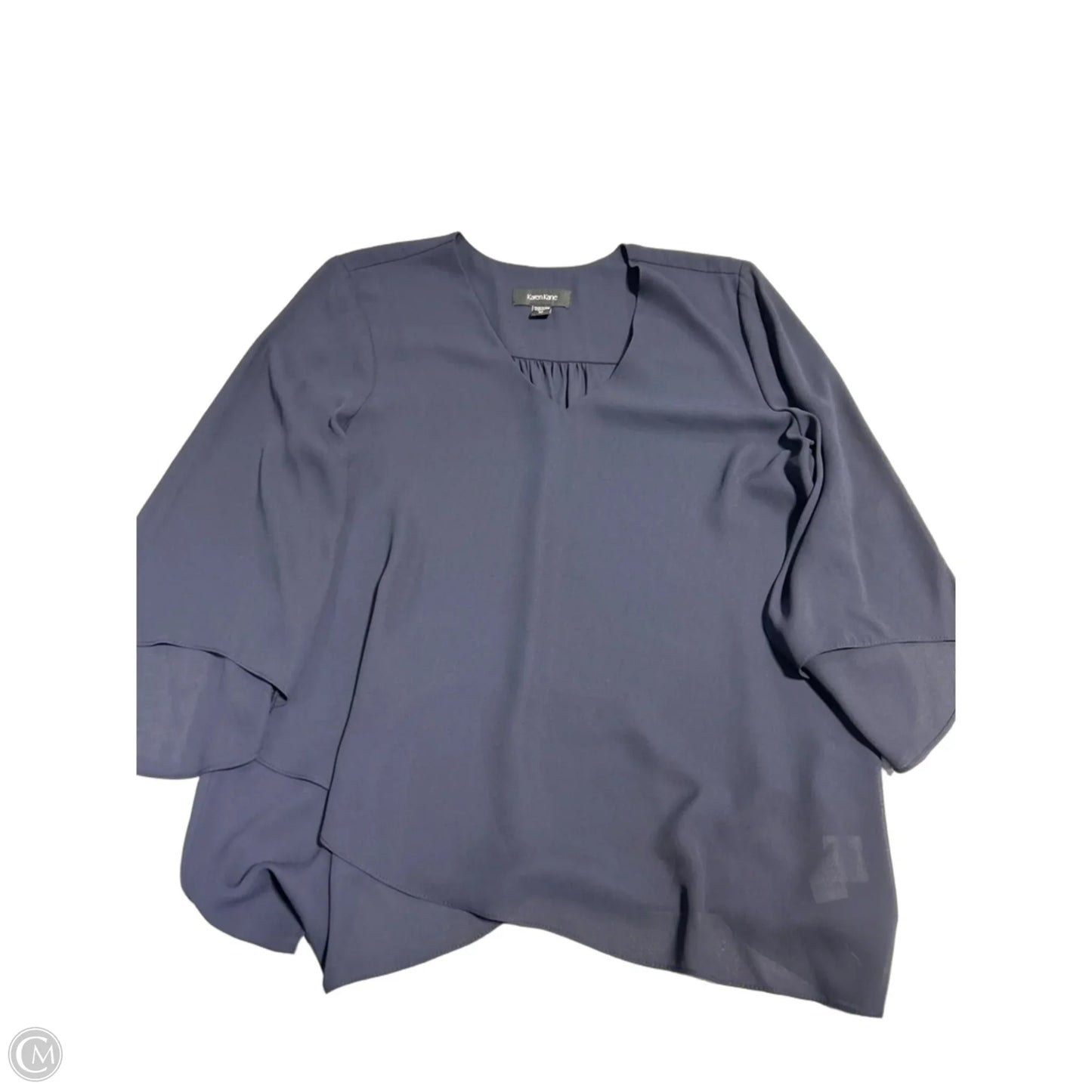 Top 3/4 Sleeve By Karen Kane In Blue, Size: M