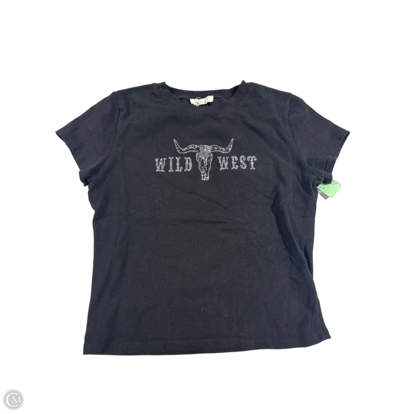 Top Short Sleeve By Cmc In Black & Silver, Size: M
