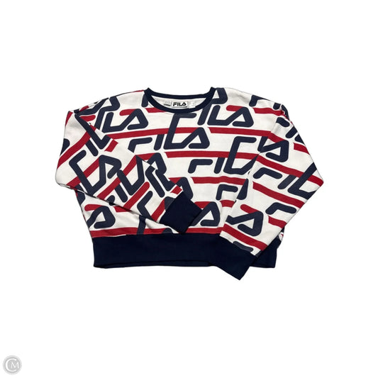 Sweatshirt Crewneck By Fila In Blue & Red & White, Size: L
