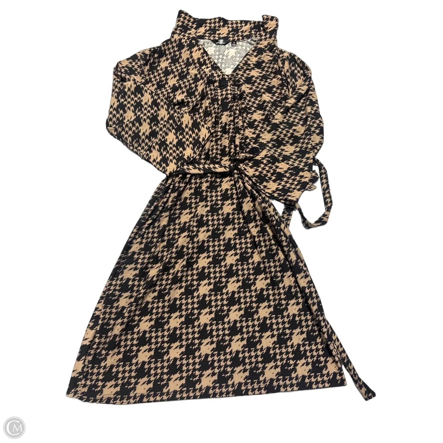 Dress Casual Midi By Mlle Gabrielle In Black & Brown, Size: 2x