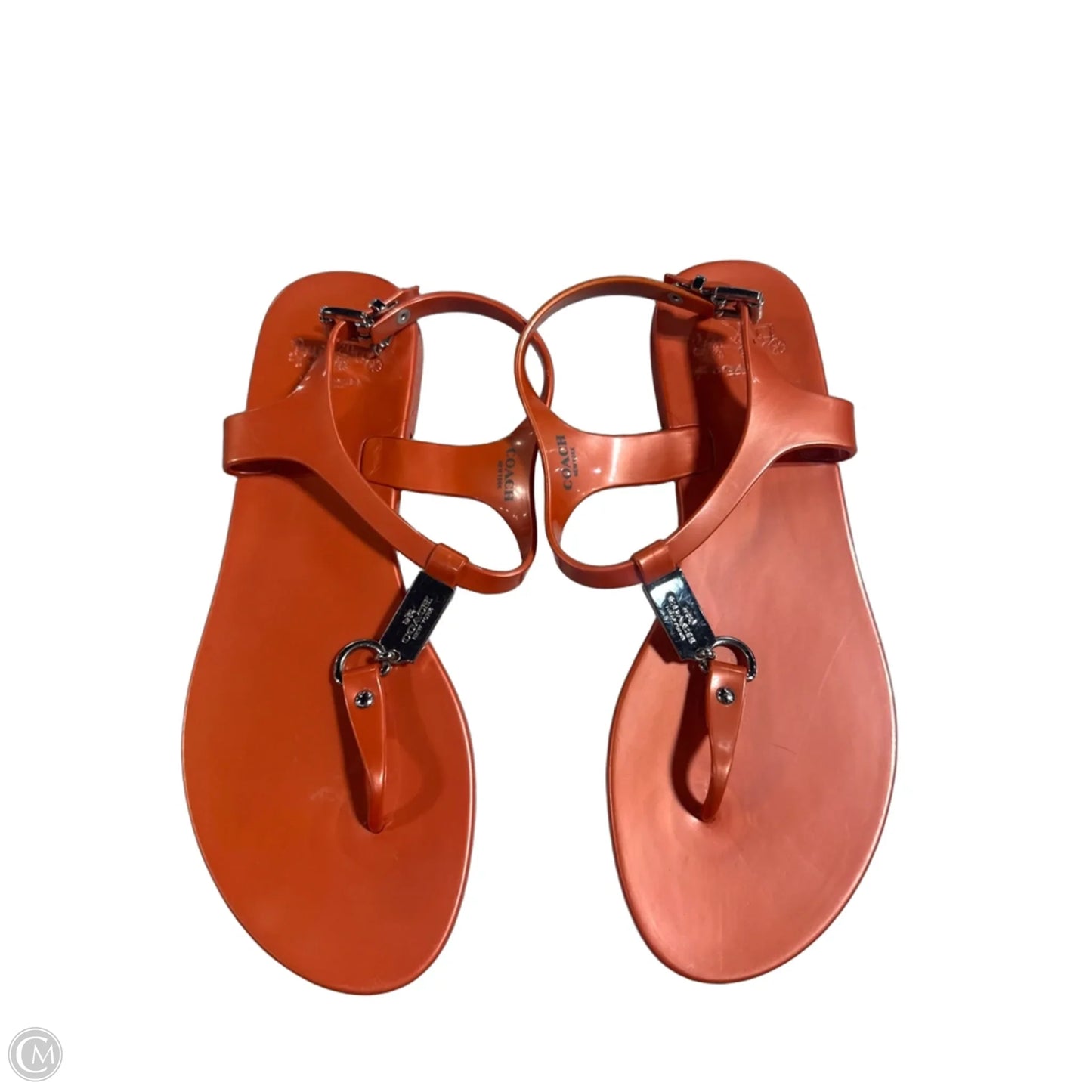 Sandals Designer By Coach In Orange, Size: 7