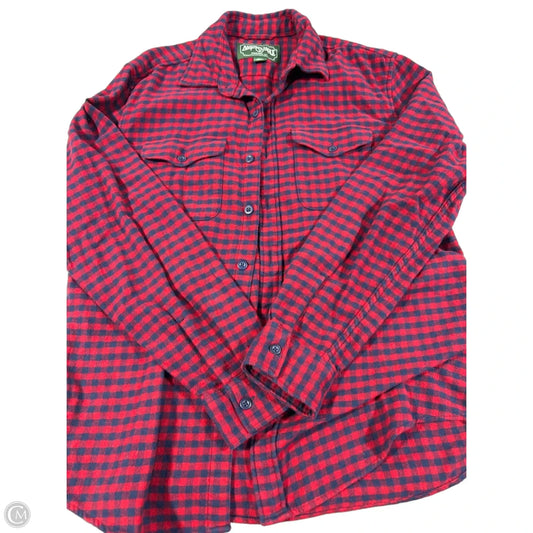 Top Long Sleeve By American Eagle In Blue & Red, Size: M