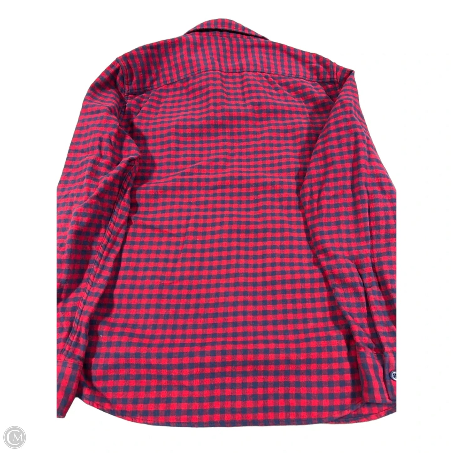 Top Long Sleeve By American Eagle In Blue & Red, Size: M
