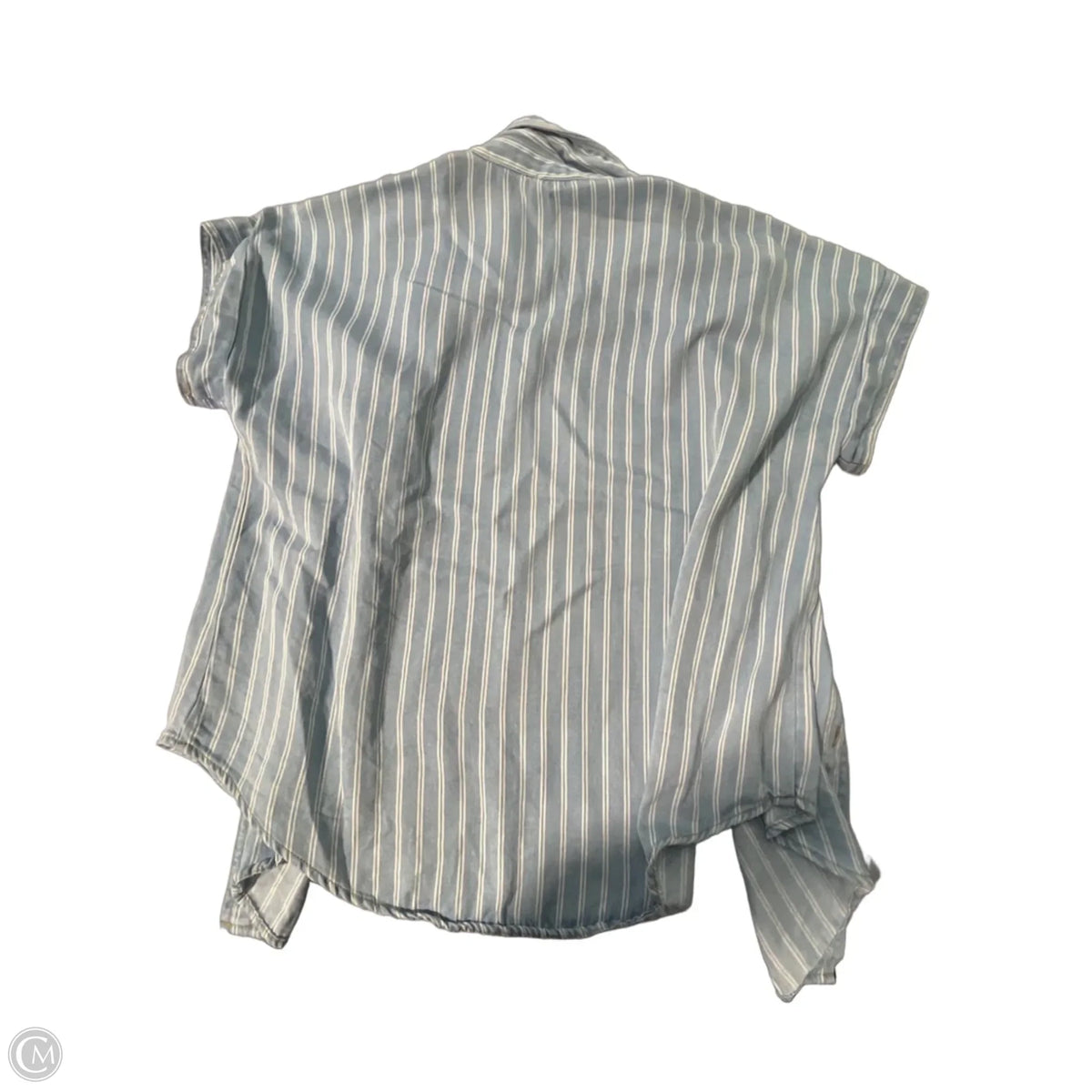 Top Short Sleeve By Blu Pepper In Blue & White, Size: L