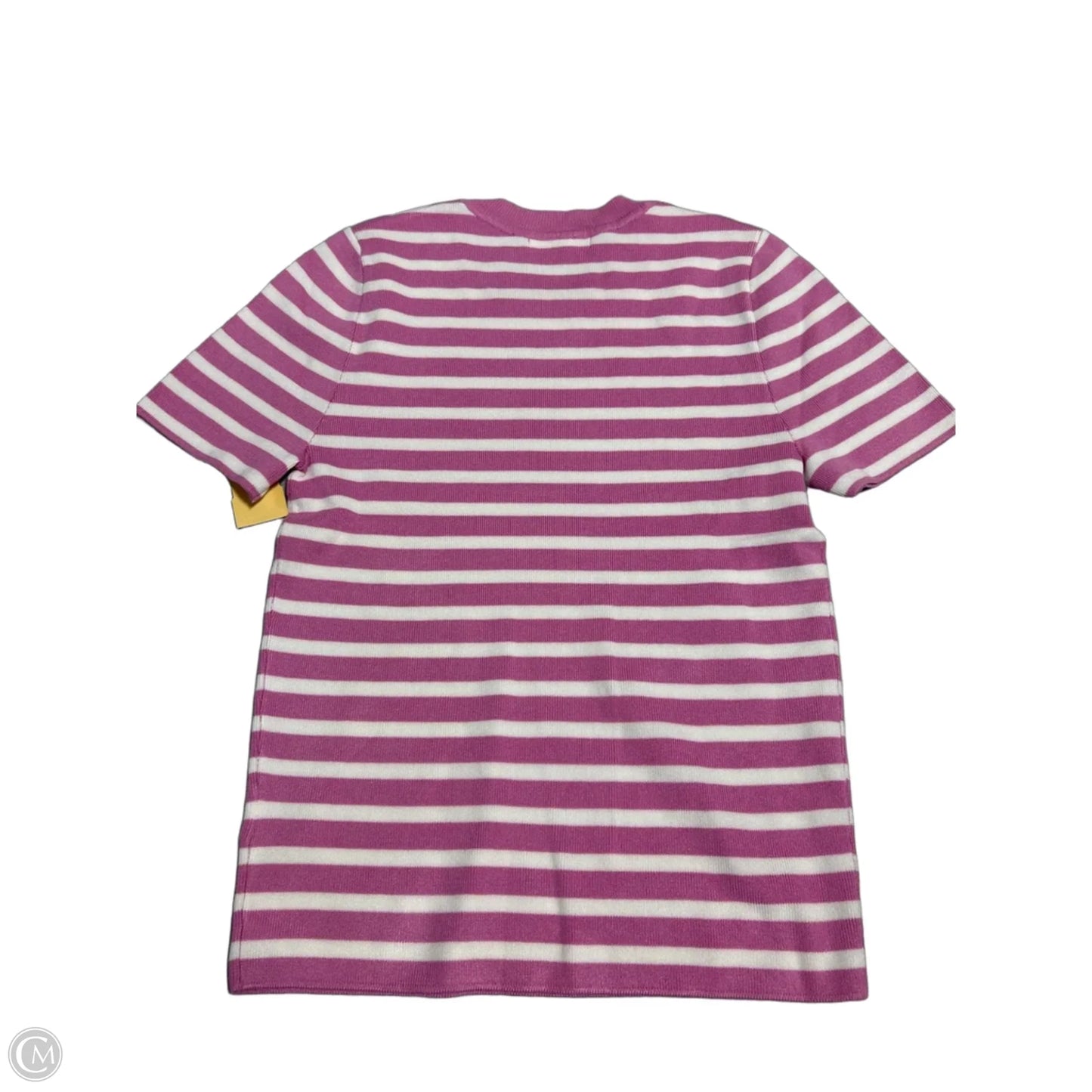 Top Short Sleeve By Be Cool In Pink & White, Size: M