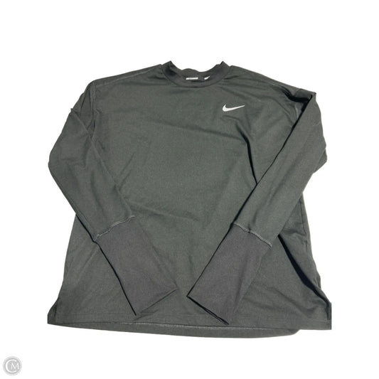 Athletic Top Long Sleeve Crewneck By Nike In Black, Size: M