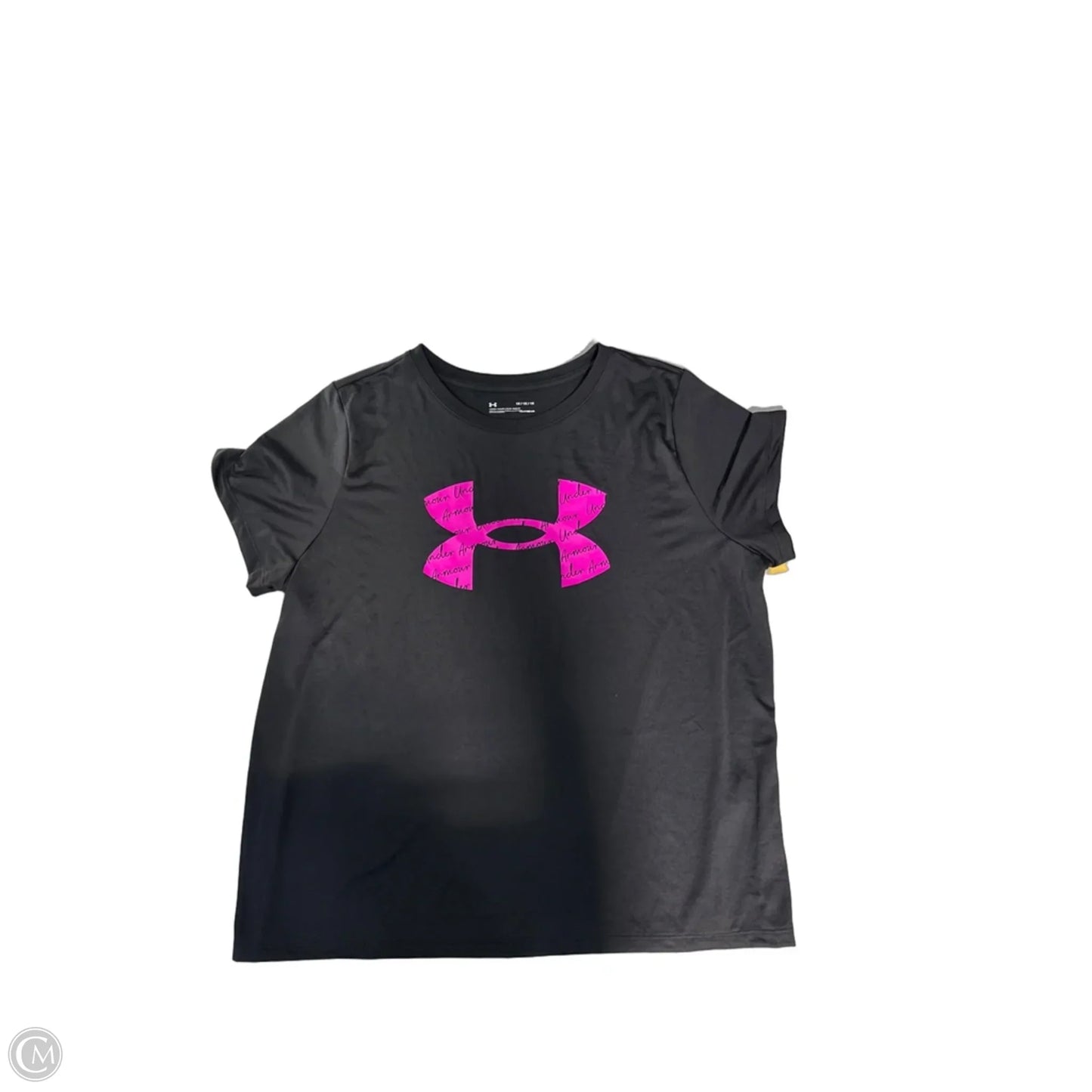 Athletic Top Short Sleeve By Under Armour In Black, Size: 1x