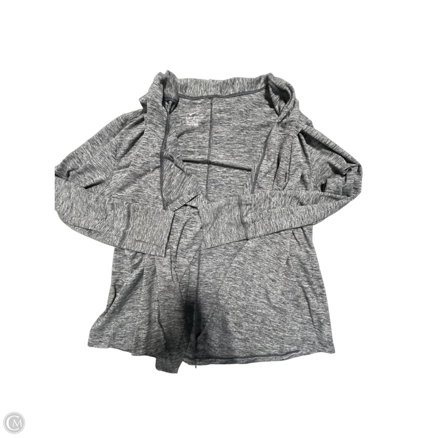 Athletic Top Long Sleeve Collar By Nike In Grey, Size: Xxl