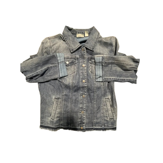 Jacket Denim By Chicos In Blue Denim, Size: L