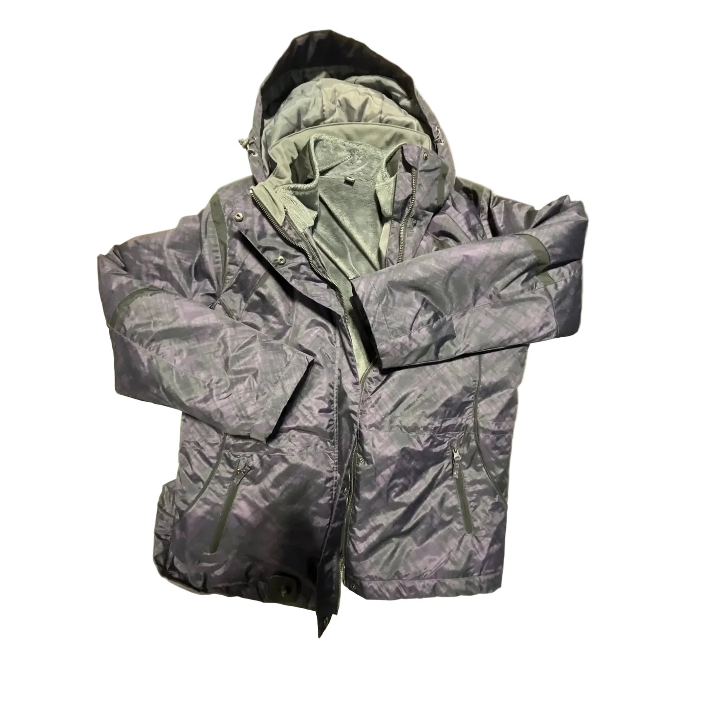 Coat Puffer & Quilted By Cmb In Purple, Size: Xl