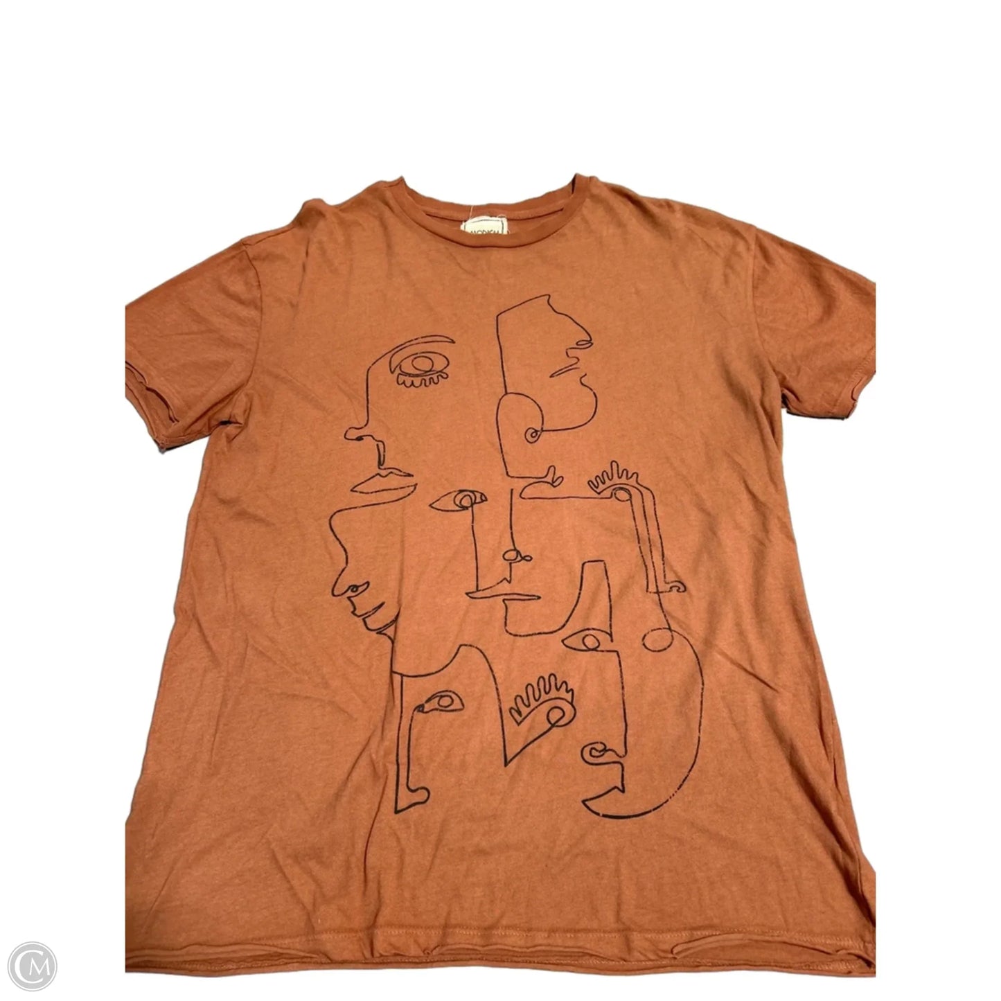 Top Short Sleeve By Cme In Orange, Size: M