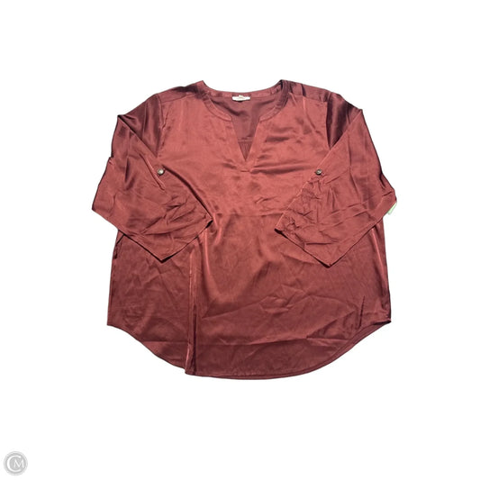 Top Long Sleeve By Maurices In Red, Size: 2x
