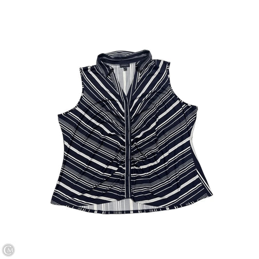 Top Sleeveless By Tamara H In Navy, Size: 3x