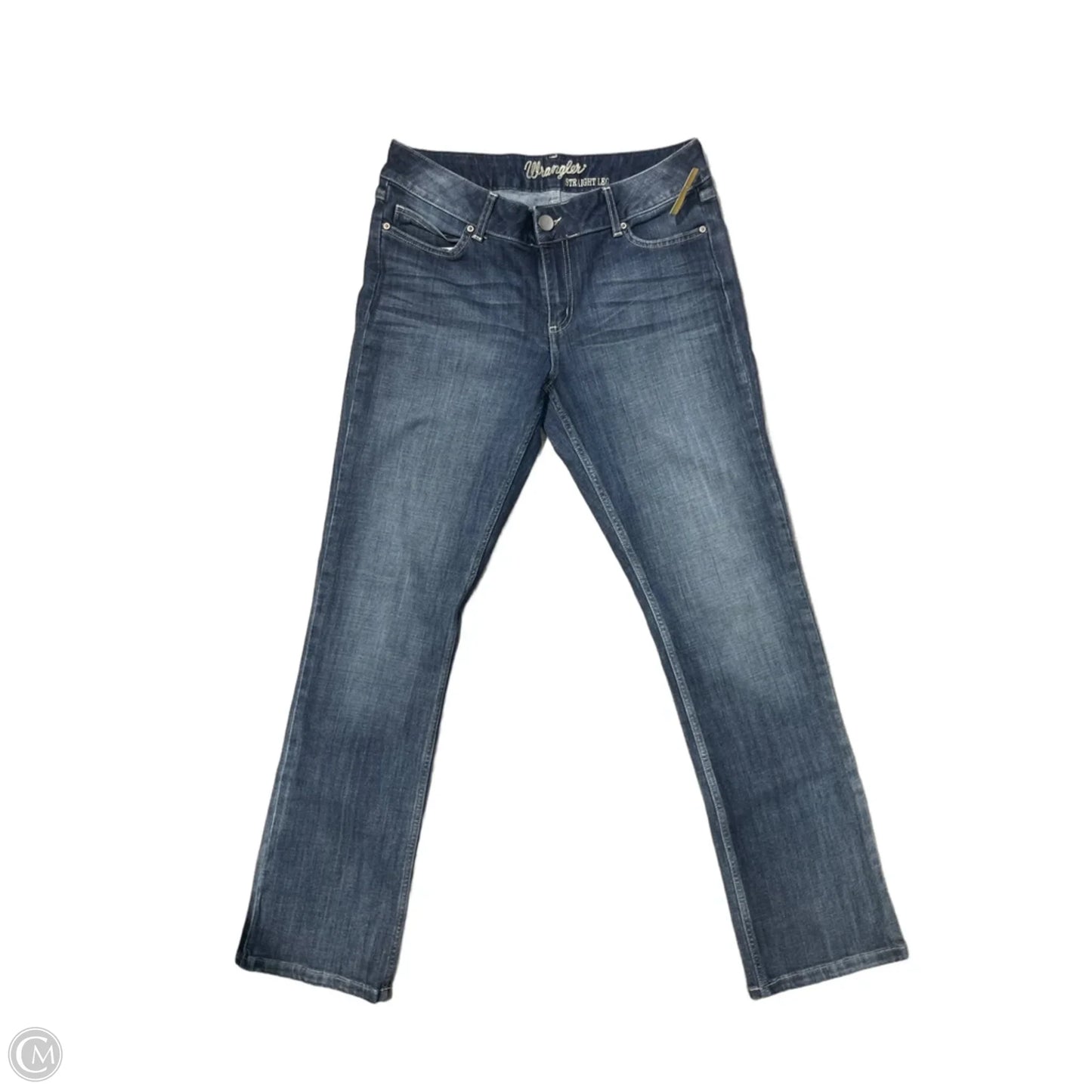 Jeans Straight By Wrangler In Blue Denim, Size: 12