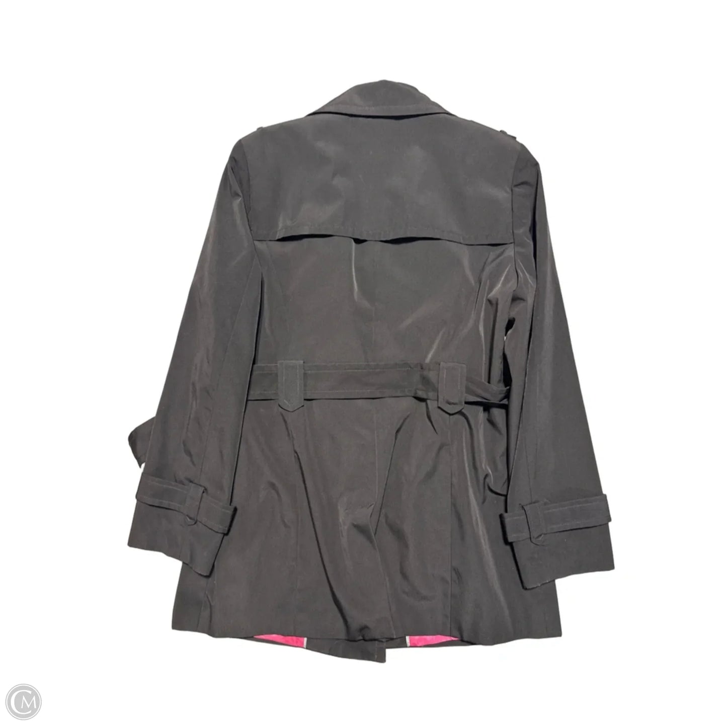 Coat Trench Coat By Calvin Klein In Black, Size: M
