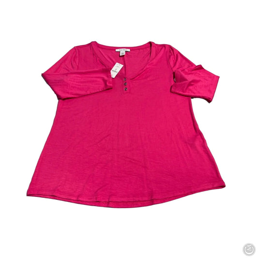 Top Long Sleeve By White House Black Market In Pink, Size: M
