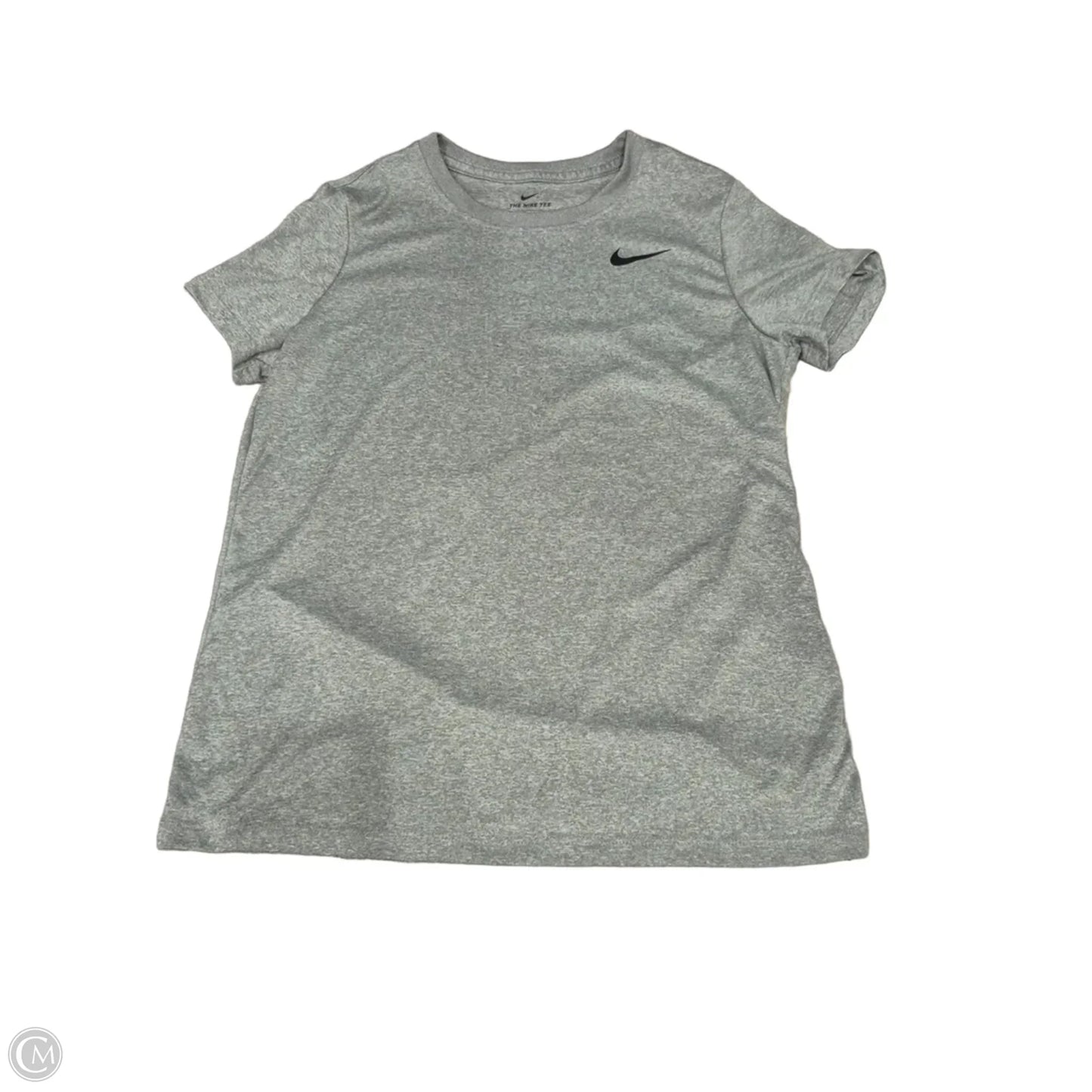 Athletic Top Short Sleeve By Nike In Grey, Size: M