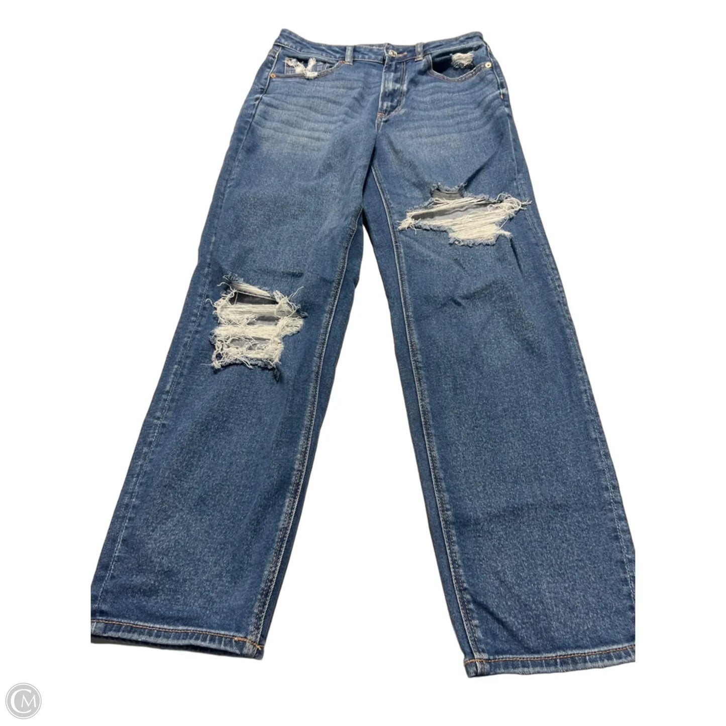 Jeans Straight By American Eagle In Blue Denim, Size: 6