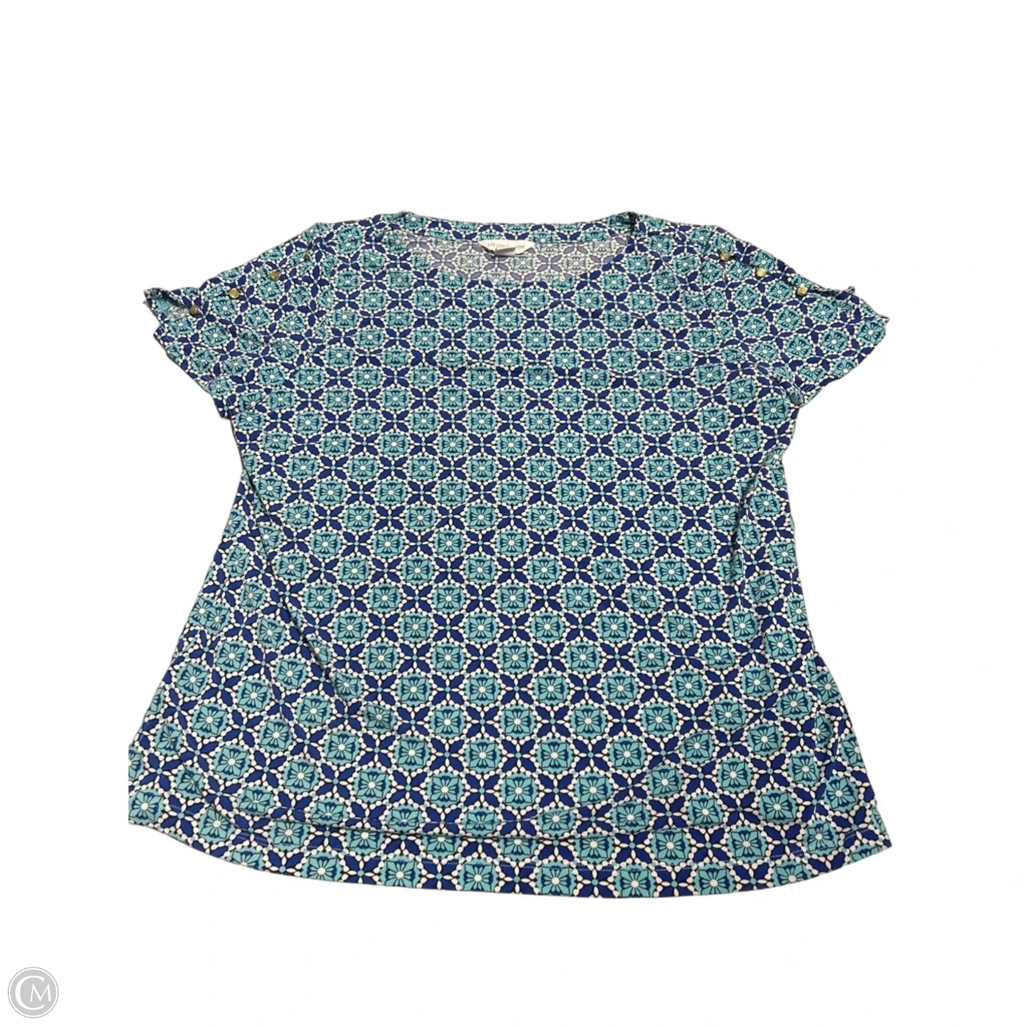 Top Short Sleeve By Liz Claiborne In Blue, Size: Xl