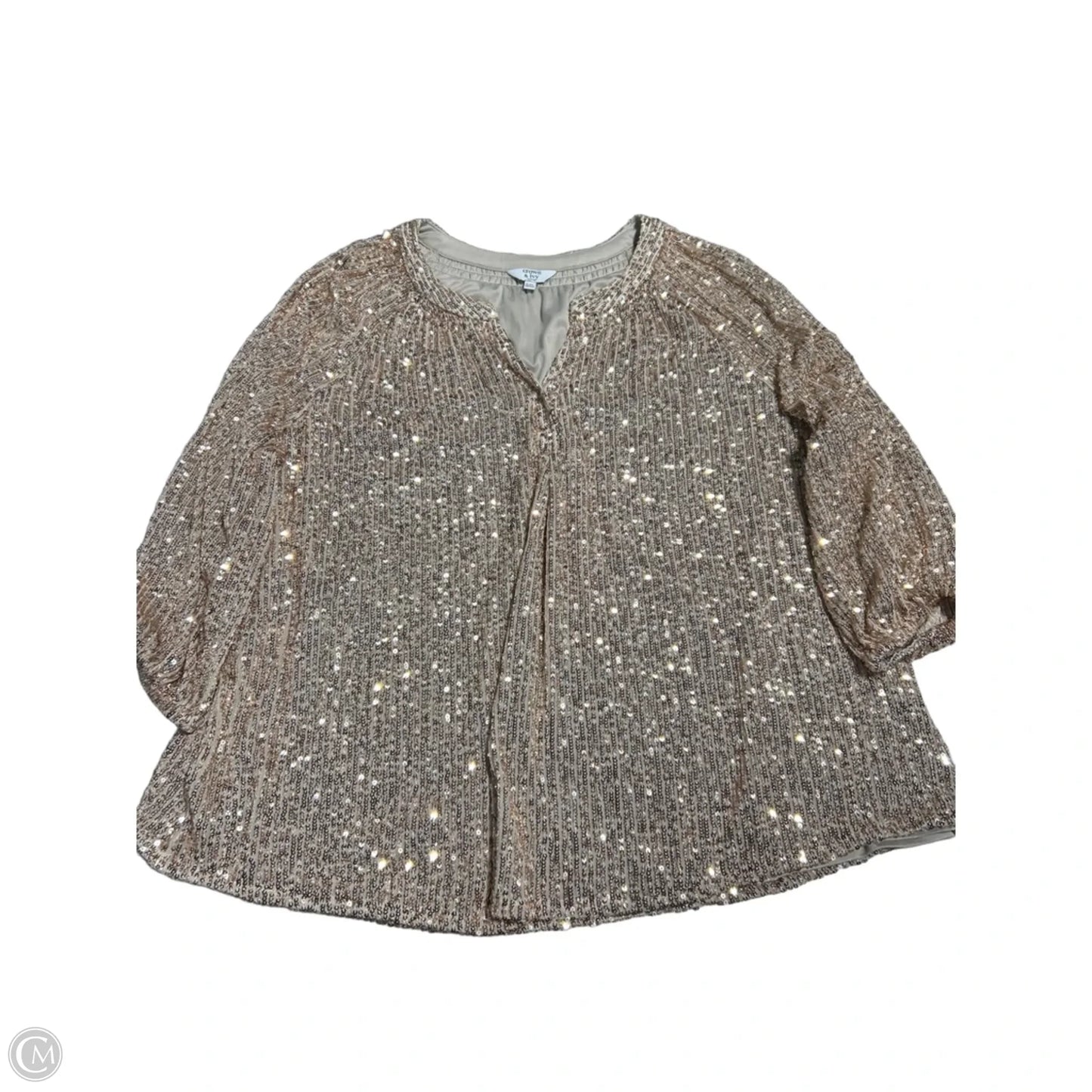 Top Long Sleeve By Crown And Ivy In Gold, Size: Xl