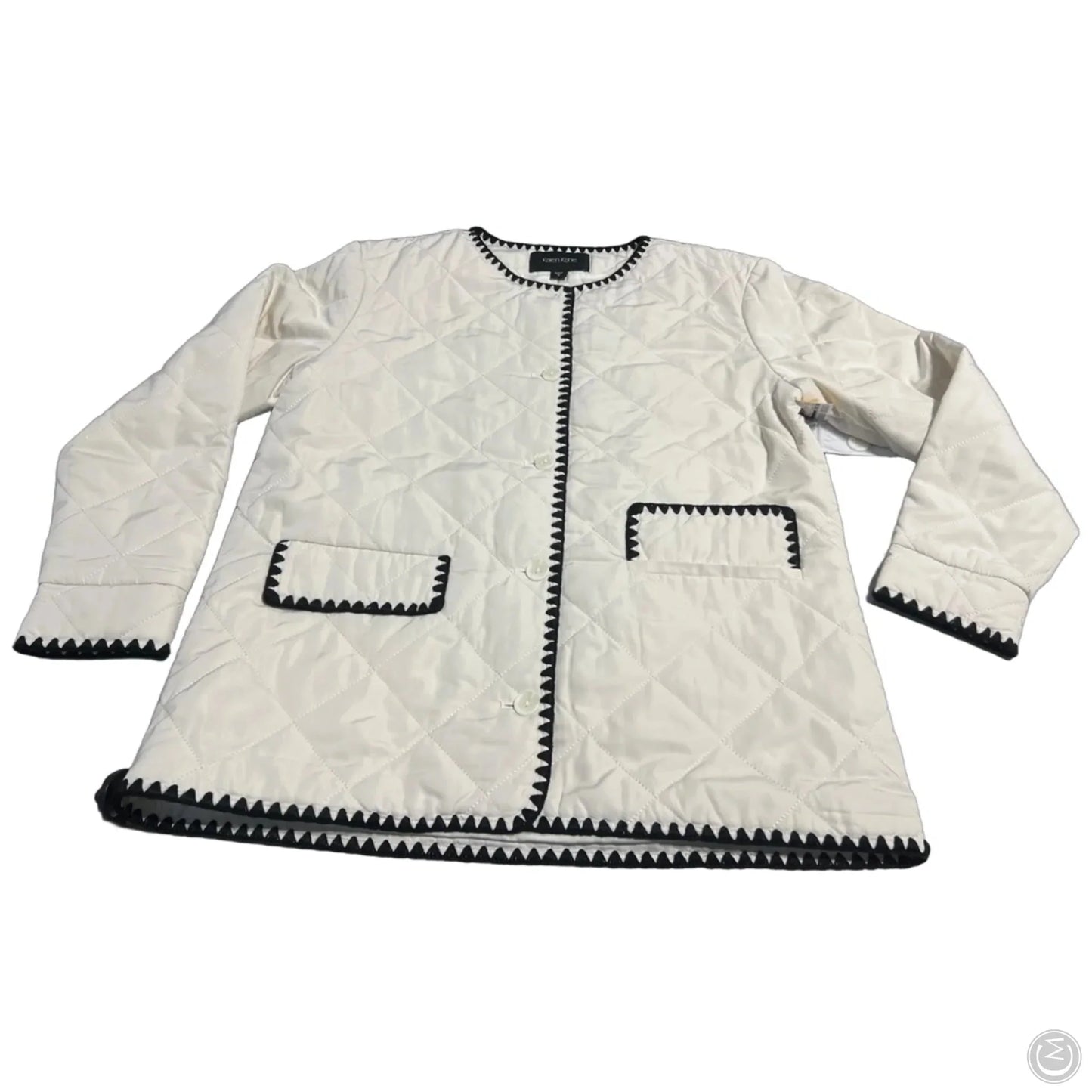 Coat Puffer & Quilted By Karen Kane In White, Size: S