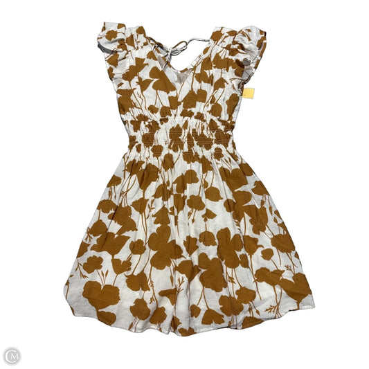 Dress Casual Short By Blu Pepper In Tan & White, Size: S