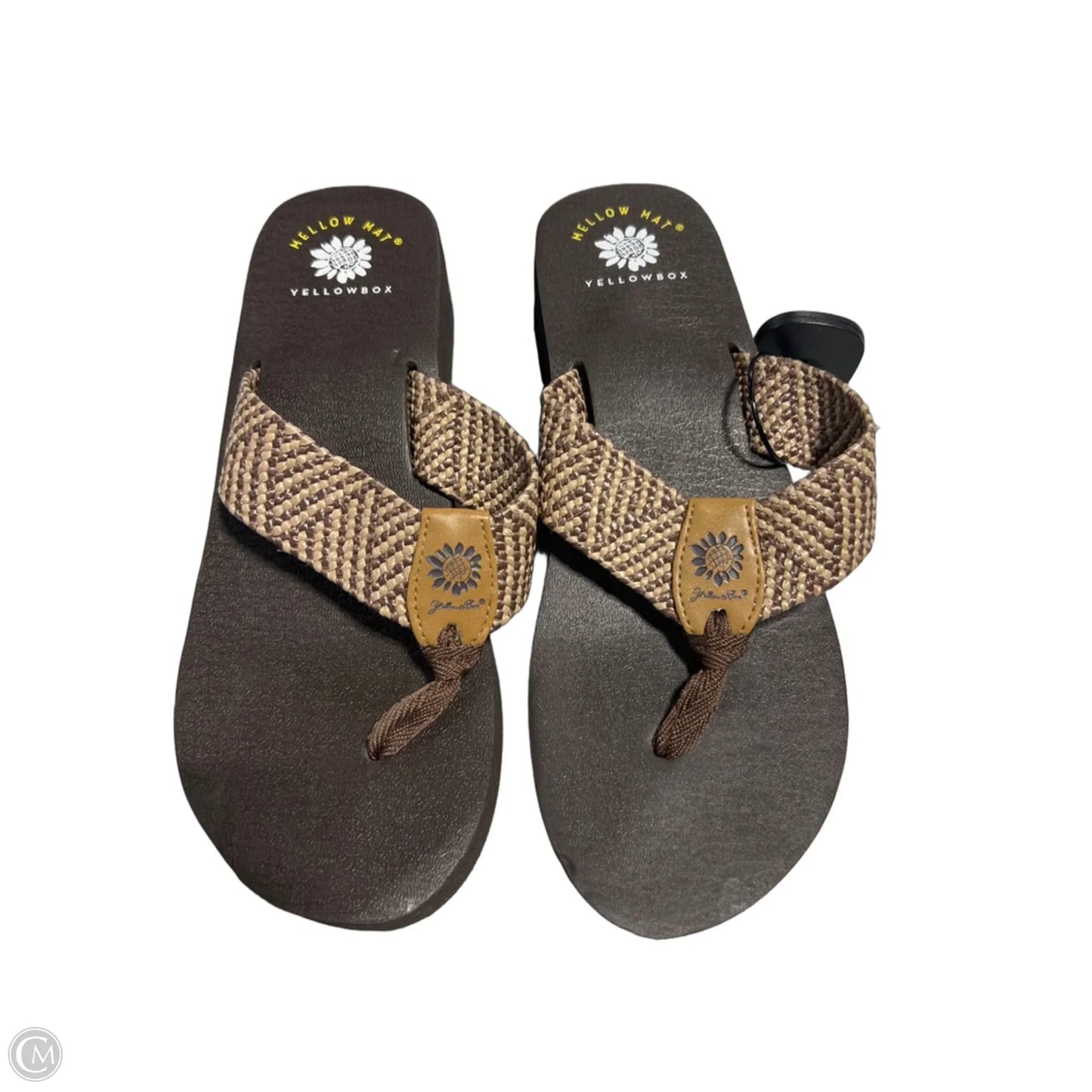 Sandals Heels Wedge By Cmc In Brown, Size: 9.5