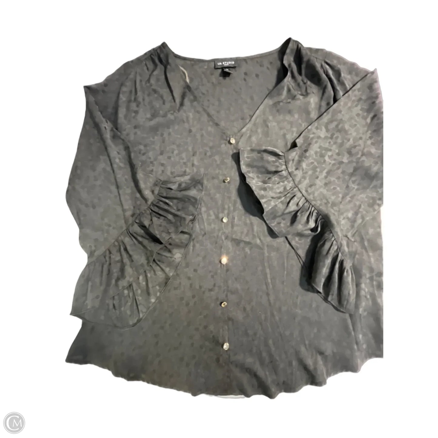Top Long Sleeve By In Studio In Black, Size: 2x