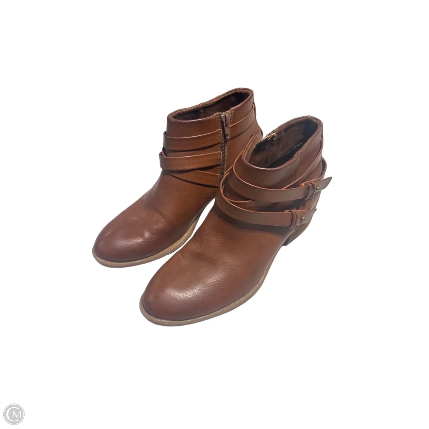 Boots Ankle Heels By Boc In Brown, Size: 9
