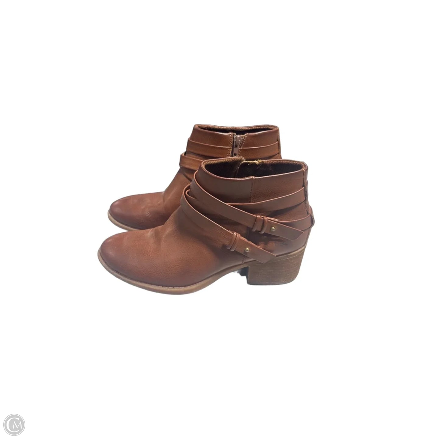 Boots Ankle Heels By Boc In Brown, Size: 9