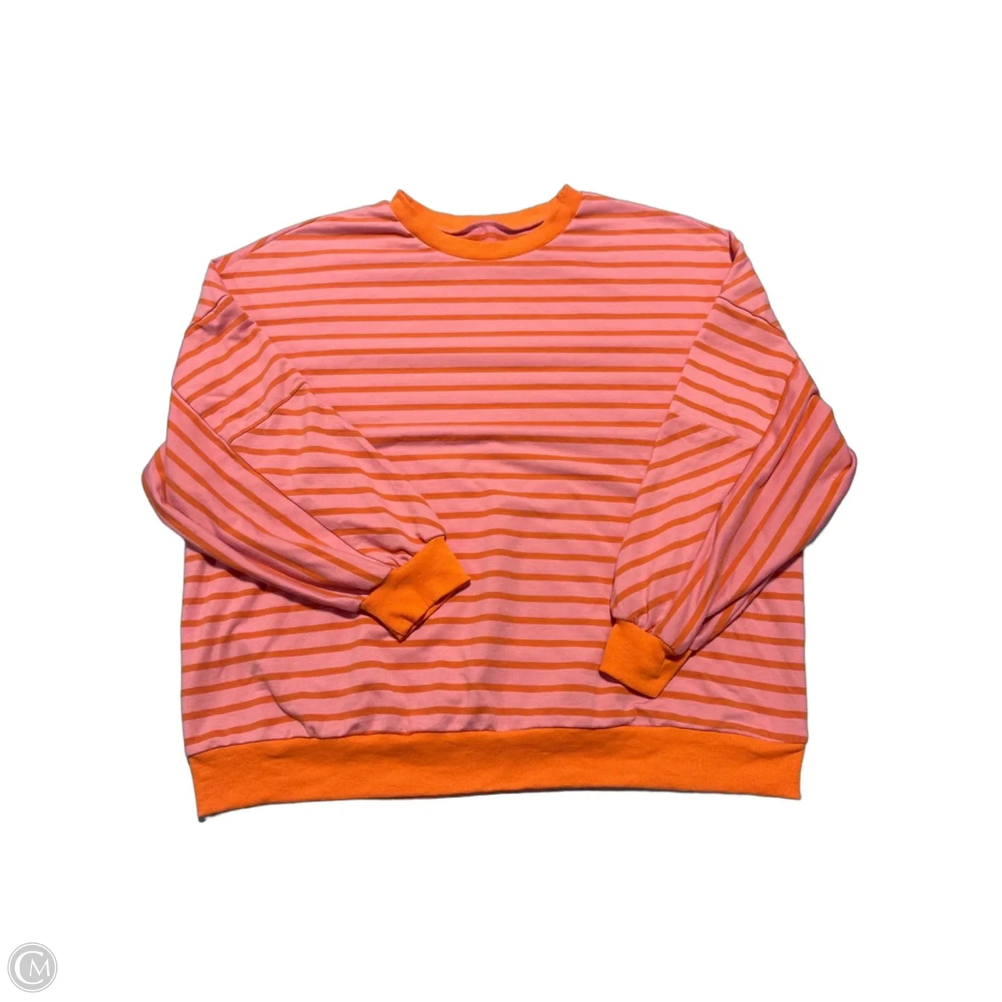 Top Long Sleeve By Cmc In Orange & Pink, Size: Xxl