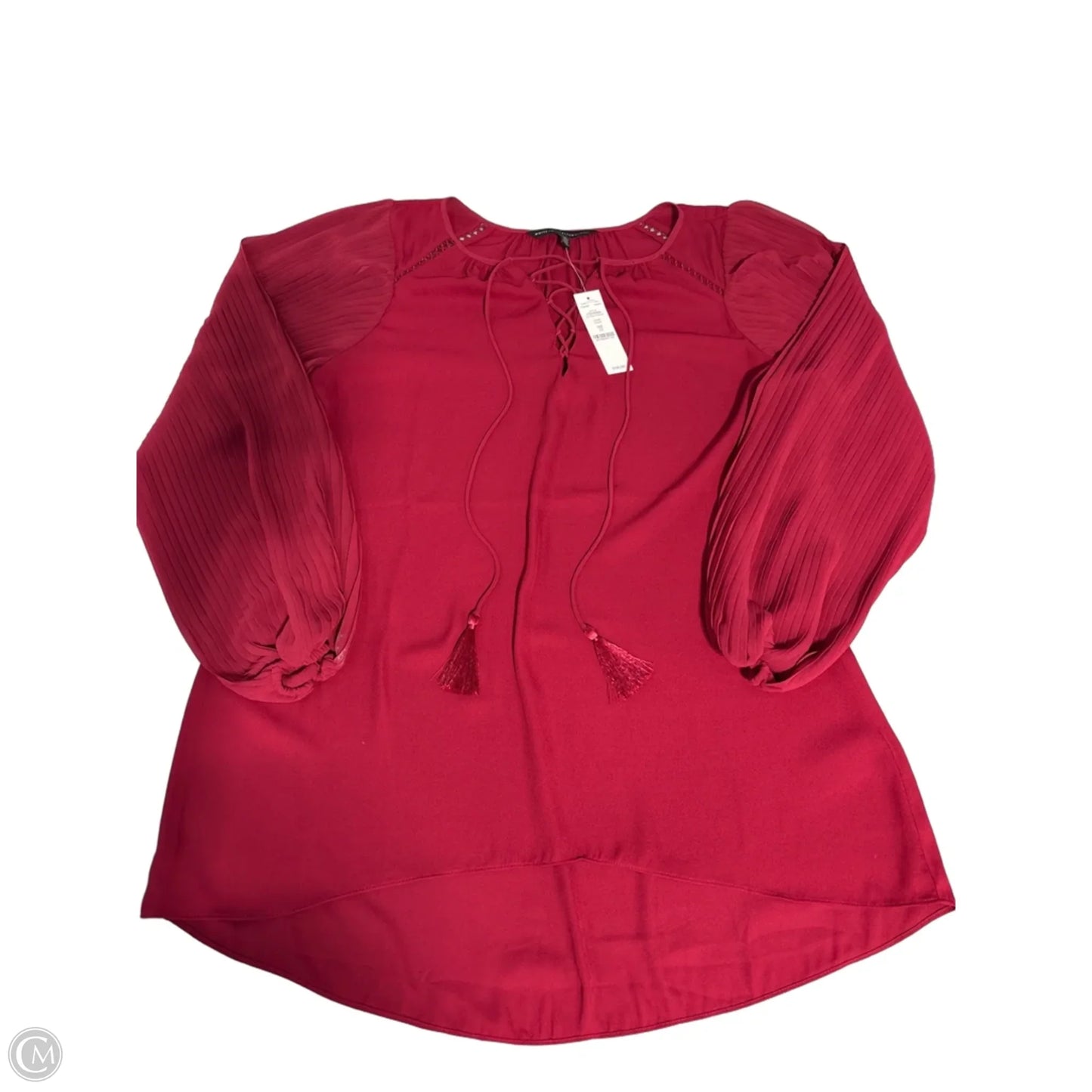 Top Long Sleeve By White House Black Market In Red, Size: L