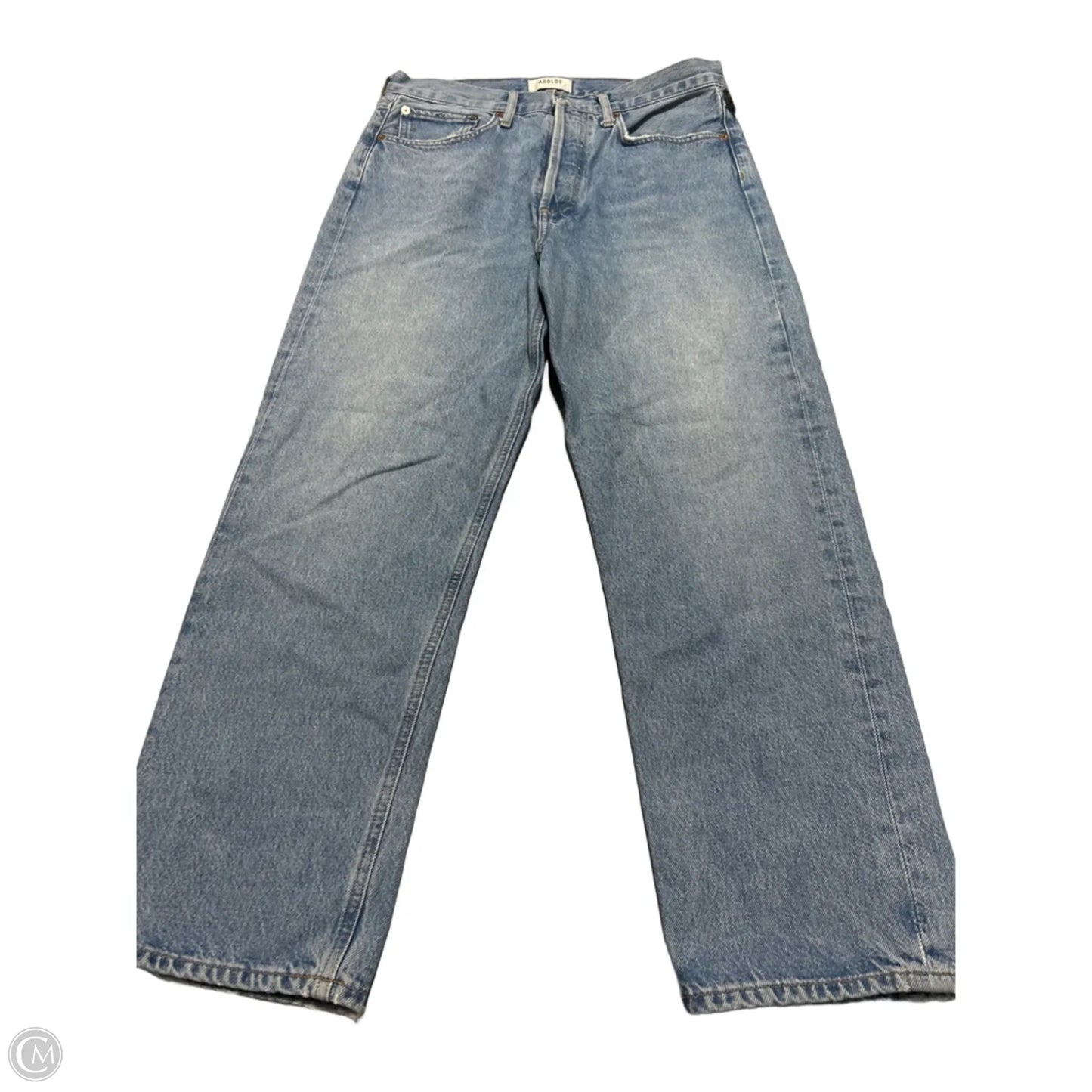 Jeans Straight By Agolde In Blue Denim, Size: 4