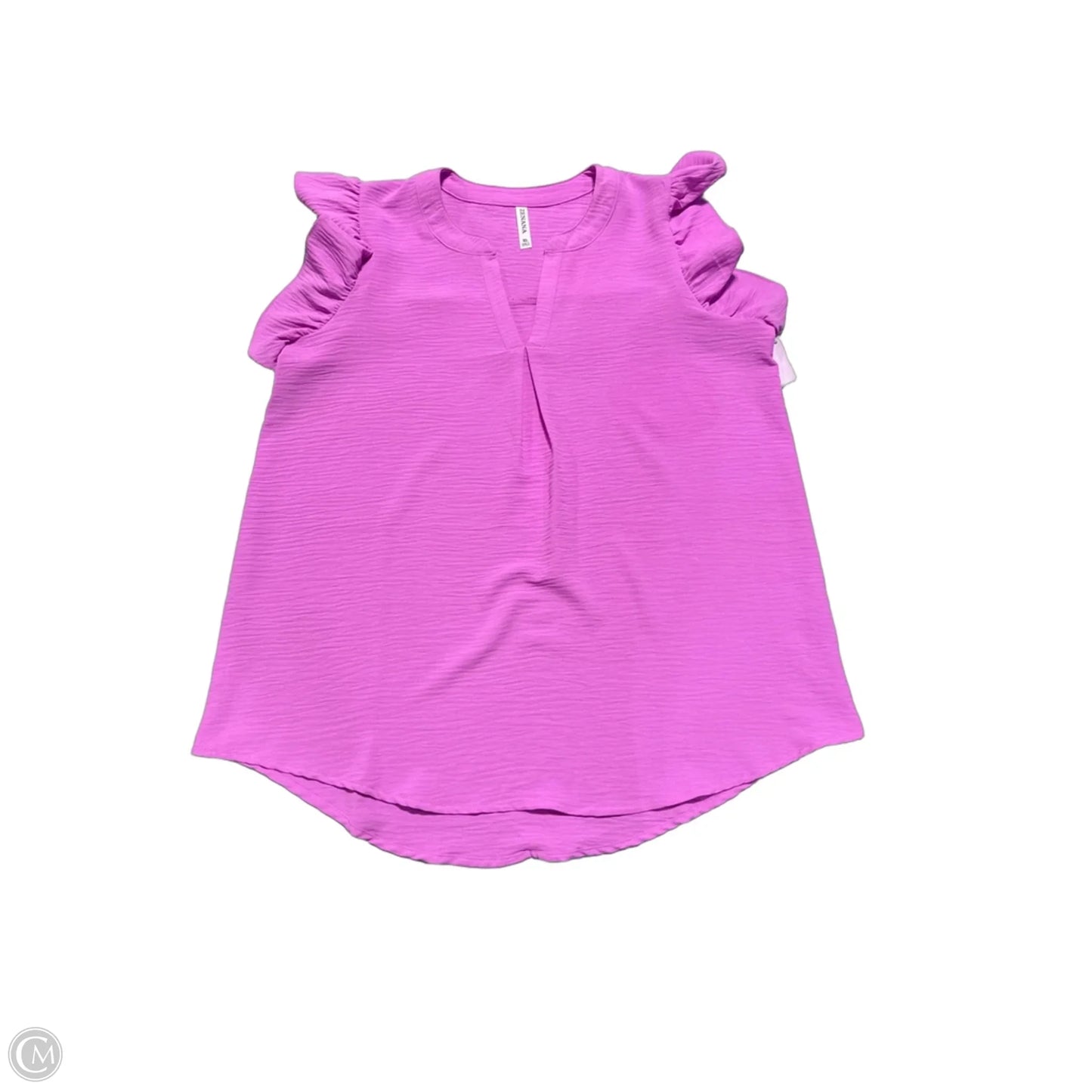 Top Short Sleeve By Zenana In Pink, Size: Xl